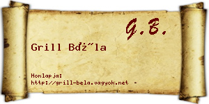 Grill Béla névjegykártya