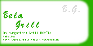 bela grill business card